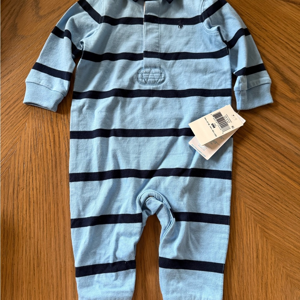 NWT Ralph Lauren Baby Coverall - 6 Months - Blue & Navy